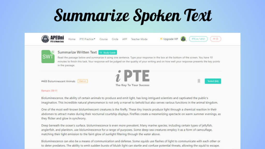 Summarize Spoken Text